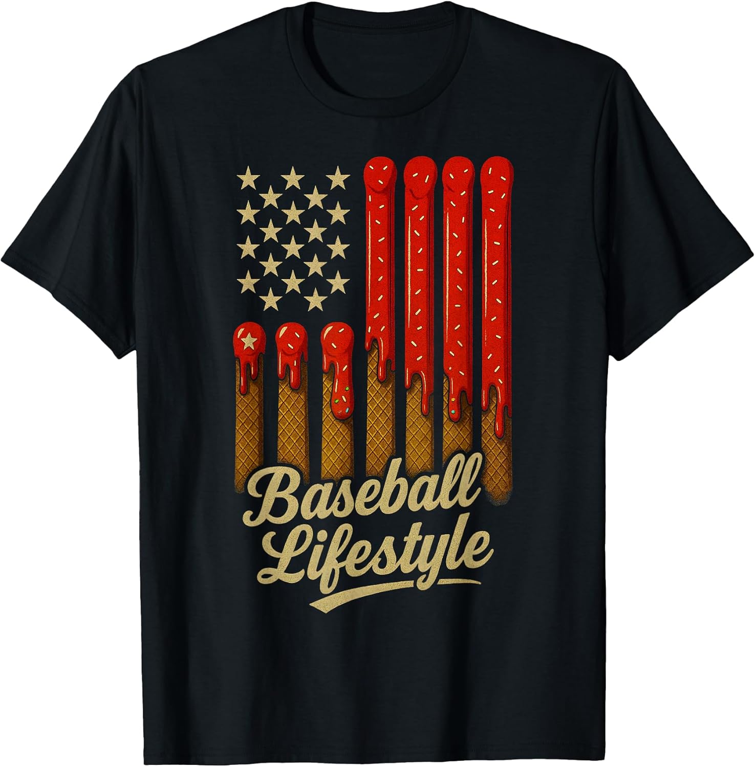 Baseball Life Style Apparel Youth Baseball Drip Ice Cream T-Shirt Unisex T-shirt, Sweatshirt, Hoodie, Long Sleeve Tee