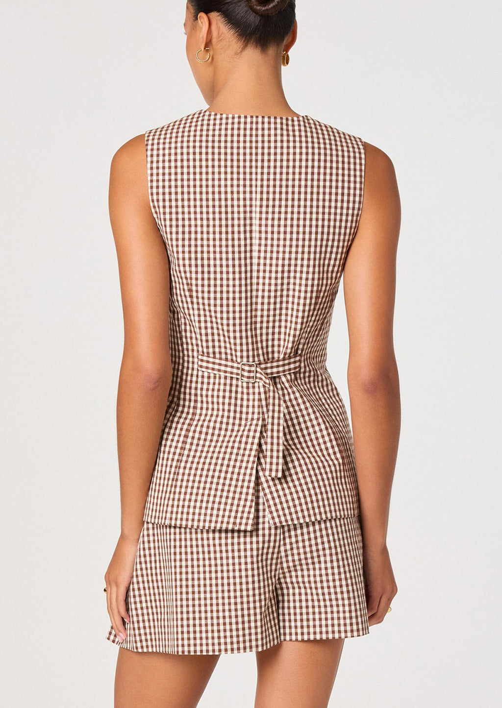 Maren Gingham Cotton Vest