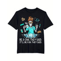 American Independence Day T-shirtCna Nurse Themed T-Shirt Black Cotton Tee With Cartoon Skeleton Illustrations Short Sleeve Round Neck For Casual Wear And Valentines Day Gifts