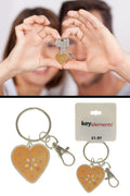 Peach Colored Enameled Heart Shaped Key Chain KEKC4817