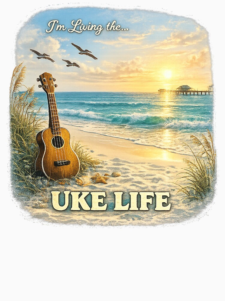 Uke Life Vintage Retro Shirt – Distressed Music Lover Tee - Florida Coast by Ukulele Gent Unisex T-shirt, Sweatshirt, Hoodie, Long Sleeve Tee
