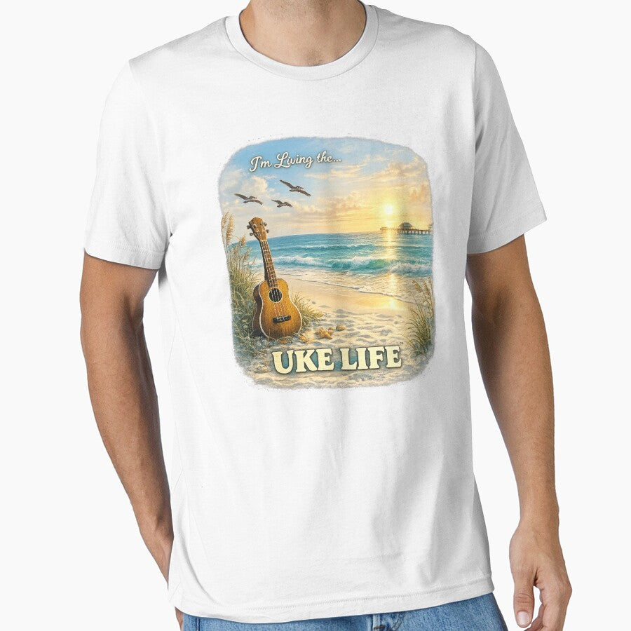 Uke Life Vintage Retro Shirt – Distressed Music Lover Tee - Florida Coast by Ukulele Gent Unisex T-shirt, Sweatshirt, Hoodie, Long Sleeve Tee