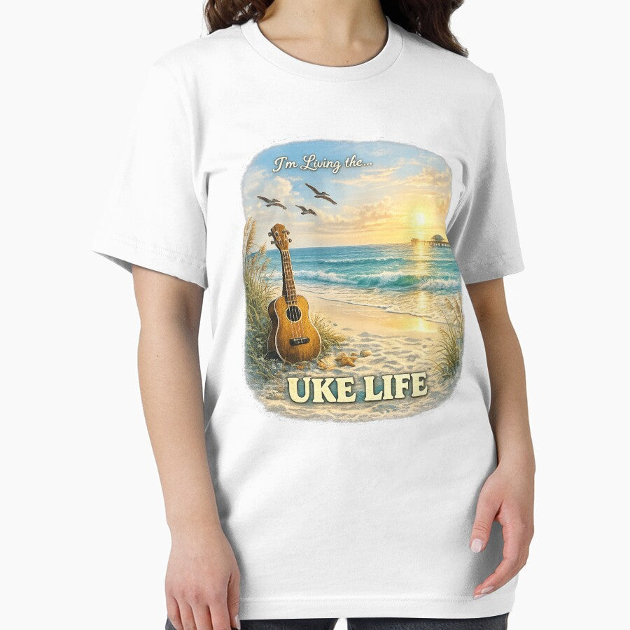 Uke Life Vintage Retro Shirt – Distressed Music Lover Tee - Florida Coast by Ukulele Gent Unisex T-shirt, Sweatshirt, Hoodie, Long Sleeve Tee